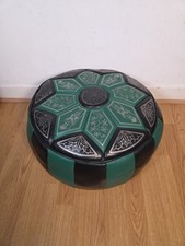 Pouf poggiapiedi ottomano orientale vintage nero verde stile anni 60-70 arredamento retrò