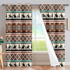 Aztec Cowboy Blackout Curtains for Bedroom Living Room - 2 Panel Set 84