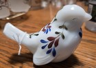 Rare Fenton Milkglass Hand Painted Bird White Unique HTF Artist Signed — photo 1