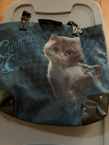 Disney Store Faux Leather Blue Curious Cat Handbag
