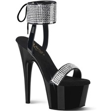 Pleaser 7" Heel Lace Up Back Ankle Cuff Rhinestone Sandals Adult Women Adore/770