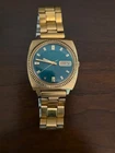 Vintage Seiko Automatic 7006-7017 17j Day Date Mens Watch Crosshair Green Dial