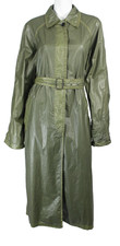 DRIES VAN NOTEN $1,695 NWT Khaki Green Coated Cotton Belted Trench Coat XS
