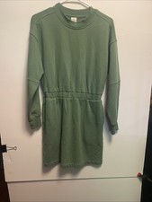 Amazon Essentials Women's Waisted Sweatshirt Dress in Sage Green Size XS