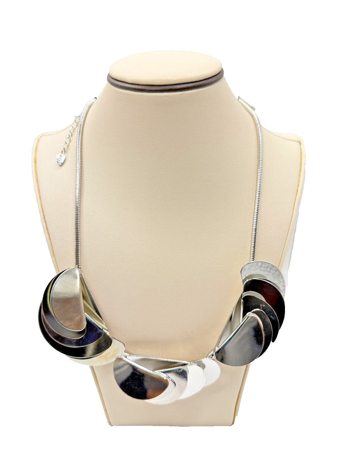 Modern Art Style Silver Plated Abstract Crescent … - image 1