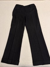 Lauren Ralph Lauren Dress Pants Size 6 Fully Lined Wool Black Pinstripe Classic
