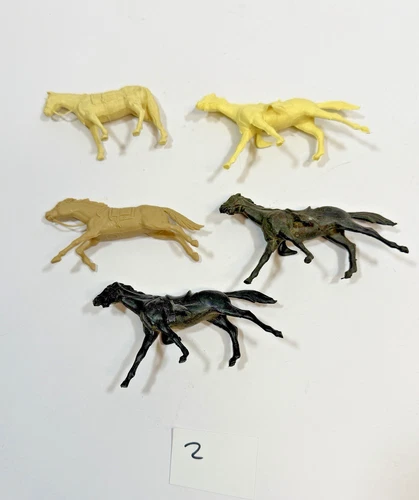 MARX LOT of 6 CAVALRY HORSES VINTAGE for FORT APACHE BLUE & GRAY ALAMO #2