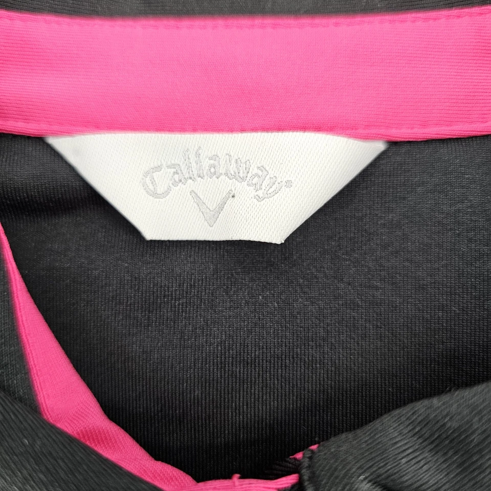 Impresionante Camisa de Golf Callaway Negra Blanca Rosa Amarilla Tubería Sin Mangas Talla S Foto 3 de 4