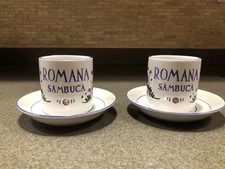 Vintage Romana Sambuca Expresso Coffee Cups and Saucers Two Sets