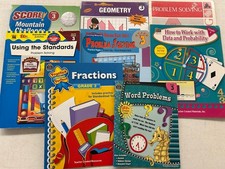 Grade 3 Math Workbook Bundle Lot of 8 Problem Solving Fractions Homeschooling