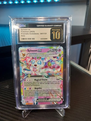 2025 Pokemon Sylveon ex 041/131 Prismatic CGC Pristine 10. ONLY 1 ON EBAY!!