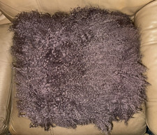 Genuine Natural Tibetan Real Sheepskin Cushion - Soft & Silky - ONLY £34.99