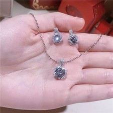 Wedding Bridal Swarovski crystal jewelry set. Necklace Earrings Set