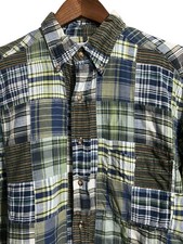 Brooks Brothers Shirt Mens Medium Multicolor Madras Plaid Patchwork Button Down