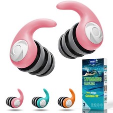 Waterproof Swimming Ear Plugs for Adults - 3 Pairs of Reusable Soft Silicone ...