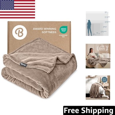 Luxury Taupe Microplush Twin/Twin XL Blanket   Ultra-Soft, Lightweight Comfort