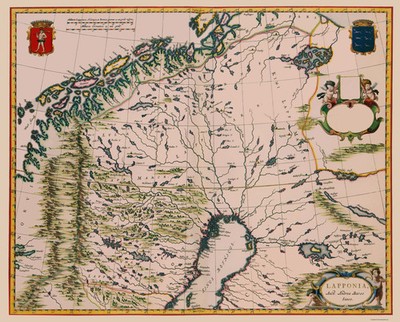 Historic Map - Lapland Region Finland - Blaeu 1662 - Vintage Wall Art