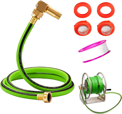LF Brass Hose Reel Parts Fittings & 5 FT Replacement Leader Hose, Garden Hose Ad