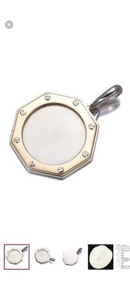 Auth Cartier Pendant Santos 100 18K 750 Yellow Gold/Stainless Steel