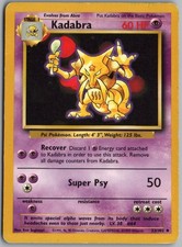 KADABRA 32/102 UNCOMMON BASE SET UNLIMITED POKEMON - tiny creasing clean front