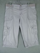 Lee Womens Size 16 37x17 Gray Cargo Capri Pan...