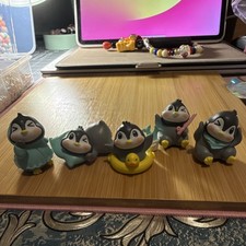 Set of 5 Penguin Plastic Figurines with Accessories - Collectible Figures