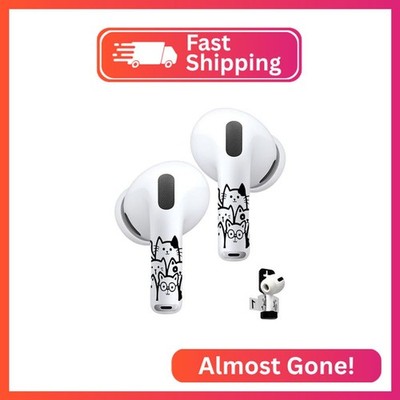 ROCKMAX for AirPods Pro 2 Skin Accessories, Black Cats Sticker Wrap, Easy to Ide
