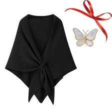Shawl Wraps for women,Poncho Shawl Pashmina Shawls for Evening Dresses Black