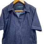 Lauren Ralph Lauren Denim Shift Midi Dress Collared Short Sleeve Women's M
