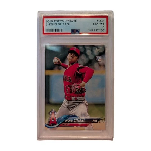 2018 Topps Update Shohei Ohtani #US1 Pitching In Red Jersey PSA 8 NM-MT