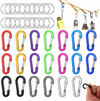 20 StüCk Bunt Karabinerhaken Klein Aluminium 5Cm Bunt Mit SchlüSselringe Klein O