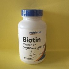 Nutricost Biotin Vitamin B7 10000mcg Capsules - 240 Count exp 11/28