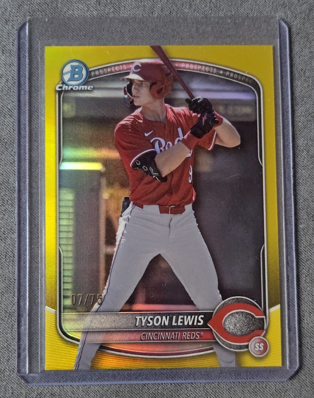2024 Bowman Draft - Chrome Tyson Lewis #BDC-44 Yellow Refractor /75 (RC)