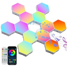 4-10X RGB LED Hexagon Panel Wandlapme Gaming ...