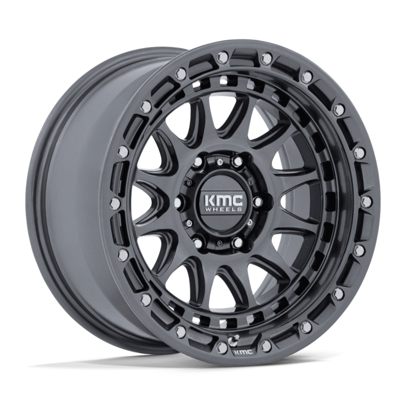 4) KMC KM556 CRUX GLOSS GUNMETAL RIMS 17x8.5 6x139.7/6x5.5 0