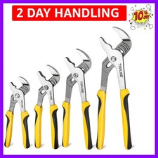 4-piece Groove Joint Pliers Set with Bi-Material Handles, Tongue and Groove P...