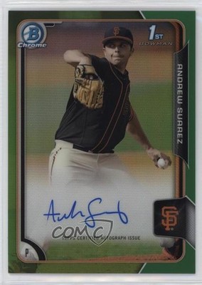 2015 Bowman Draft Chrome Pick Green Refractor 49/99 Andrew Suarez Auto 0b0