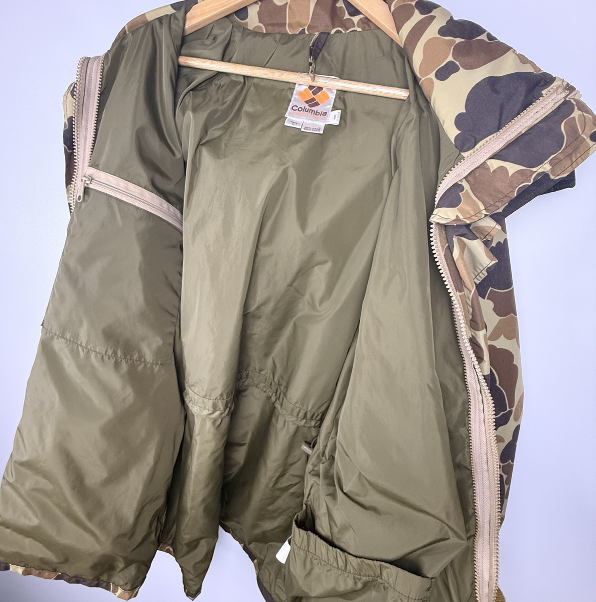 Columbia Sportswear Camo Hooded Jacket w/Goretex Gloves Duck