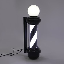 Barber Pole Rotating Light LED Barber Shop Stripes Wall Lamp Hair Salon Sign NEW