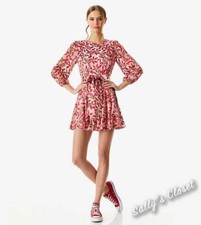 Alice Olivia Mina Fit and Flare Dress with Puff Sleeves Us 4 Au 8