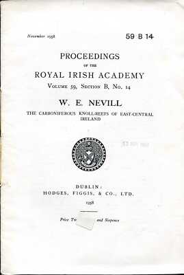 Nevill, W E  PROCEEDINGS OF THE ROYAL IRISH ACADEMY VOLUME 59, SECTION B, NO 14