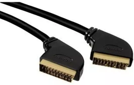 Premium Hama SCART Lead Cable Fully Wired 21 Pin RGB SKY TV DVD GOLD Nickel