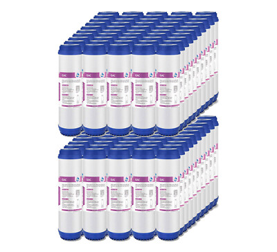 #ad 100 Pack 10quot;x2.5quot; 5 Micron Granular Activated Carbon Water Filter Whole House RO $409.99