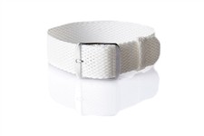 Pearl Perlon Braided Woven Watch Strap/Band With Stainless Steel Buckle 22mm