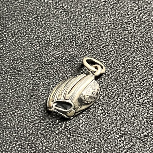 Sterling Silver Baseball Glove Charm or Pendant - Picture 2 of 2