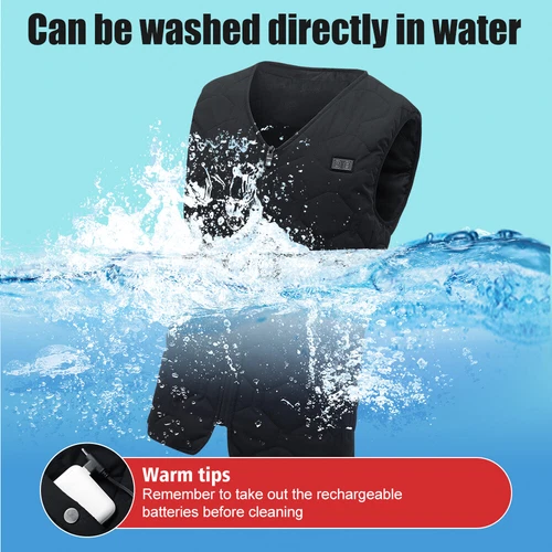 Beheizter Mantel 21 Heizzonen mit 10000mAh Akku Elektroheizung Kapuzenjacke - Bild 21 von 46