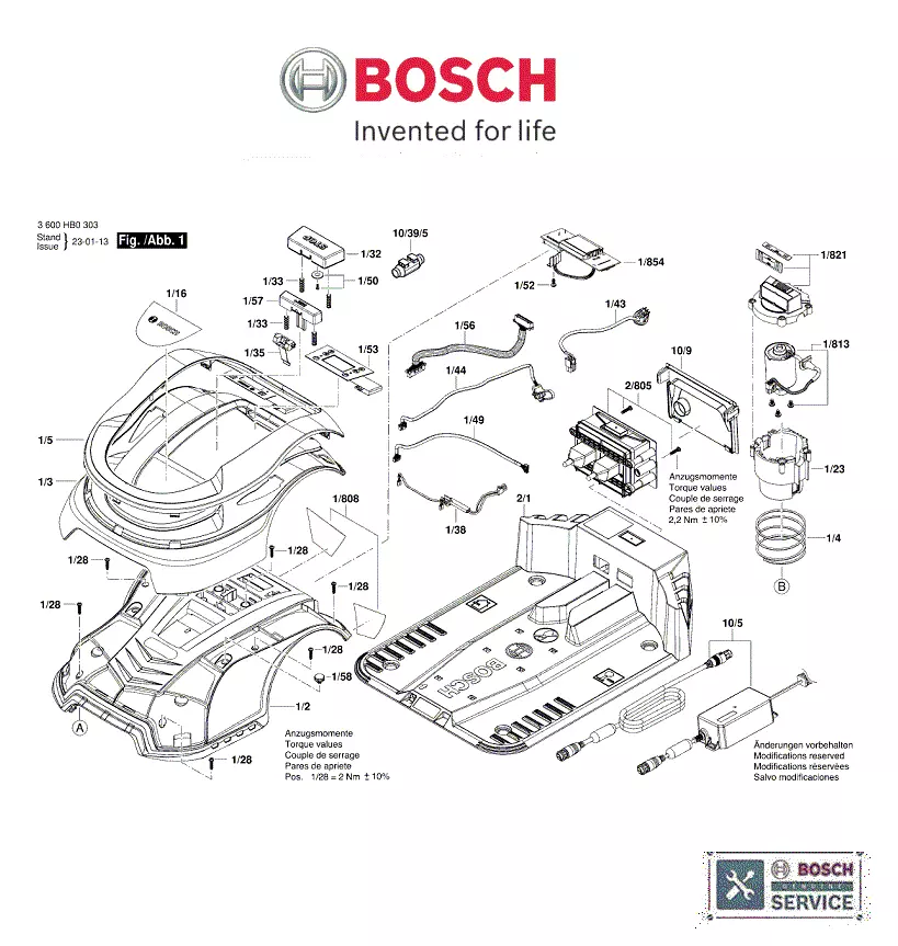 BOSCH Genuine Spare Parts To Fit Bosch INDEGO M 700 Robotic Lawnmower