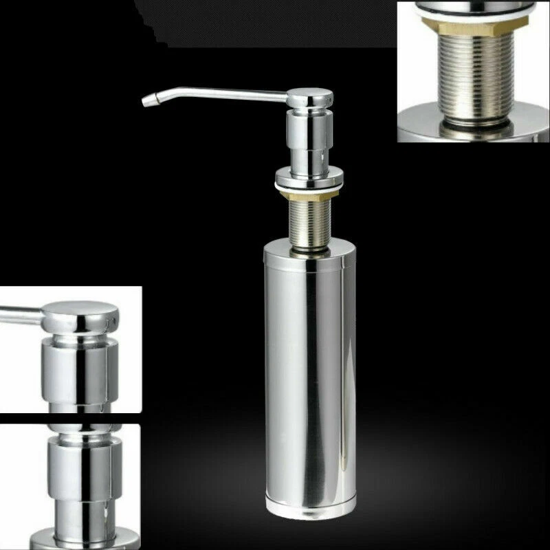 Dispensador de jabón para fregadero de cocina de baño 201 botella líquida de acero inoxidable calidad Foto 2 de 4