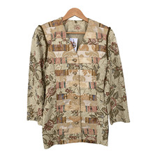 Jenny Edwards Moss Cream Tapesty Patchwork Long Jacket Uk Size 10