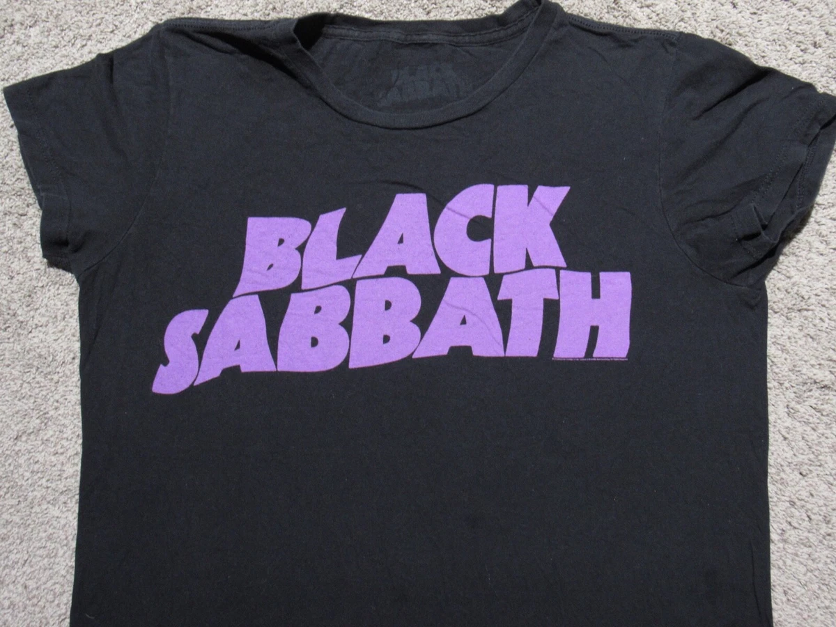 BLACK SABBATH Soft Print Classic Wavy Logo T-SHIRT Womens SMALL Loose Fit  Purple